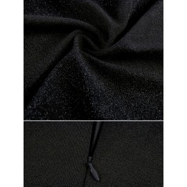 Ladies' Formal Dress V-neck Shiny Metal Wire Dress Ladies' Formal Dress V-neck Shiny Metal Wire Dress