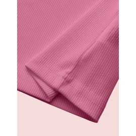 Sold Ribbed Elastic Waist Shorts, Casual Basic Shorts For Summer & Spring, Women's Clothing Sold Ribbed Elastic Waist Shorts, Casual Basic Shorts For Summer & Spring, Women's Clothing