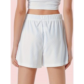 Sold Ribbed Elastic Waist Shorts, Casual Basic Shorts For Summer & Spring, Women's Clothing Sold Ribbed Elastic Waist Shorts, Casual Basic Shorts For Summer & Spring, Women's Clothing