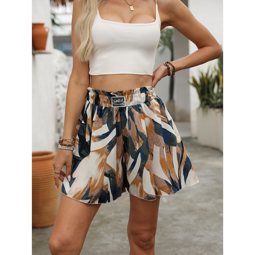 Fashionable High Waist Allover Print Shorts - Casual Drawstring Design, Skinny Fit for Summer - Trendy Womens Clothing for Sunny Days Fashionable High Waist Allover Print Shorts - Casual Drawstring Design, Skinny Fit for Summer - Trendy Womens Clothing for Sunny Days