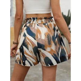 Fashionable High Waist Allover Print Shorts - Casual Drawstring Design, Skinny Fit for Summer - Trendy Womens Clothing for Sunny Days Fashionable High Waist Allover Print Shorts - Casual Drawstring Design, Skinny Fit for Summer - Trendy Womens Clothing for Sunny Days