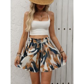 Fashionable High Waist Allover Print Shorts - Casual Drawstring Design, Skinny Fit for Summer - Trendy Womens Clothing for Sunny Days Fashionable High Waist Allover Print Shorts - Casual Drawstring Design, Skinny Fit for Summer - Trendy Womens Clothing for Sunny Days