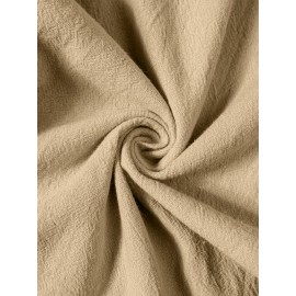 1pc Women'S Casual Polyester Shorts, Solid Color, All-Season, Woven Fabric, with Fake Drawstring Detail 1pc Women'S Casual Polyester Shorts, Solid Color, All-Season, Woven Fabric, with Fake Drawstring Detail