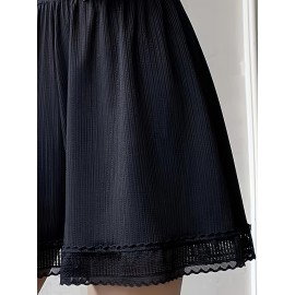 Chic Lace-Trimmed Safety Shorts for Women - Plus Size, Loose Fit, Non-See-Through, Perfect for Layering & Casual Wear Chic Lace-Trimmed Safety Shorts for Women - Plus Size, Loose Fit, Non-See-Through, Perfect for Layering & Casual Wear