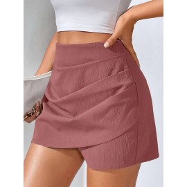 Stylish Ruched High Waist Skort - Flattering, Flowy, and Comfortable Design for Spring and Summer - Elegant Women's Clothing for Outdoor Activities Stylish Ruched High Waist Skort - Flattering, Flowy, and Comfortable Design for Spring and Summer - Elegant Women's Clothing for Outdoor Activities
