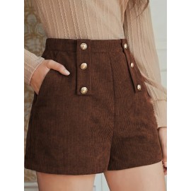 Slant Pocket Elastic Waist Shorts, Casual Loose Shorts For Spring & Summer, Women's Clothing Slant Pocket Elastic Waist Shorts, Casual Loose Shorts For Spring & Summer, Women's Clothing