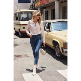 Women's Satin Silk Long Sleeve Blouse with Bow Tie Neck Office Work Wear Elegant Tops Women's Satin Silk Long Sleeve Blouse with Bow Tie Neck Office Work Wear Elegant Tops