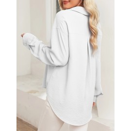 Women's Button Down Shirts Long Sleeve Oversized Work Office Dress Shirt Women's Button Down Shirts Long Sleeve Oversized Work Office Dress Shirt