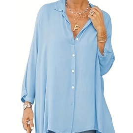 Women's Oversized T-Shirt Button-Up Long Sleeve Shirt V-Neck Loose Flowy Shirt Women's Oversized T-Shirt Button-Up Long Sleeve Shirt V-Neck Loose Flowy Shirt